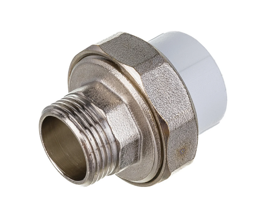 Муфта Valfex с американкой для радиатора наружная резьба 25 x 3/4" белая, фото 