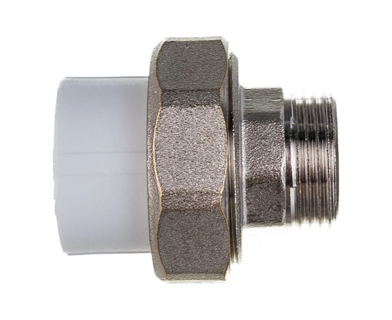 Муфта Valfex с американкой для радиатора наружная резьба 25 x 3/4" белая, фото , изображение 3