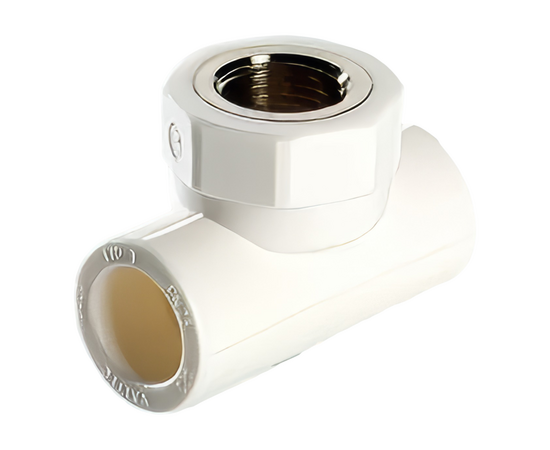 Тройник переходной Valfex с внутренней резьбой 20х1/2"х20 белый, фото 