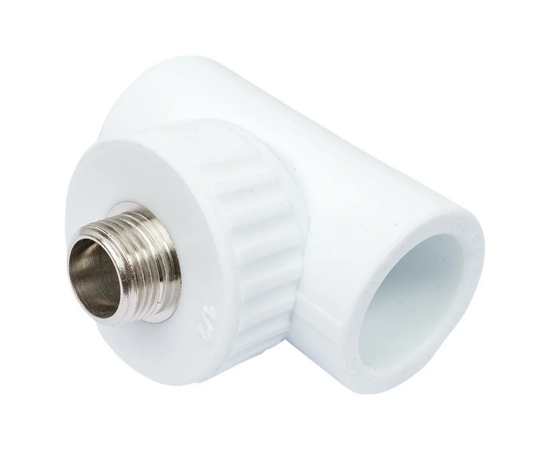 Тройник переходной Valfex с наружной резьбой 32х1/2"х32 белый, фото 