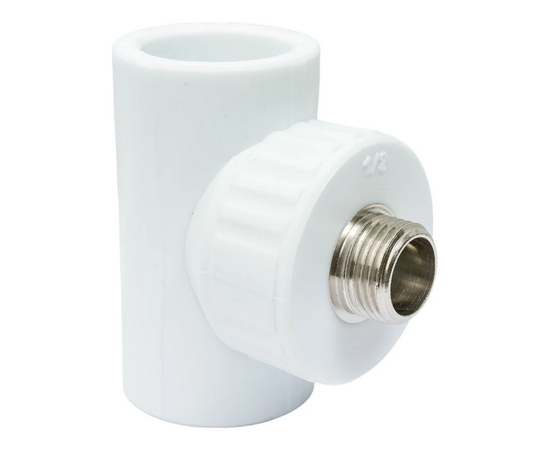 Тройник переходной Valfex с наружной резьбой 32х1/2"х32 белый, фото , изображение 2