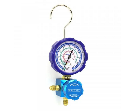 Манометрический коллектор DSZH WK-467GL (R22/134/404/410; 1 вентильный, с манометром, без шлангов), фото 