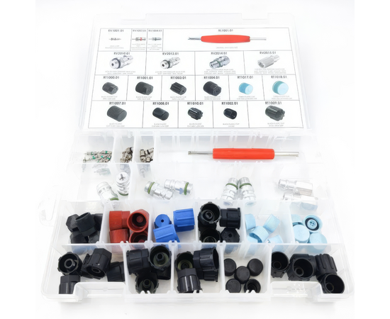 Набор для автокондиционеров Errecom RK1060 (сервисные порты, золотники, колпачки), фото , изображение 3