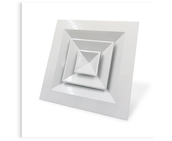 Алюминиевый потолочный диффузор 4-АПР 600х600мм (с КРВ), фото 