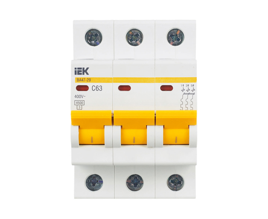 Автоматический выключатель ИЭК (ВА47-29) 3/63А, фото , изображение 2