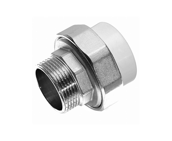 Муфта комб.разъём.(американка) Valfex с наружной резьбой  32x3/4" белая, фото 