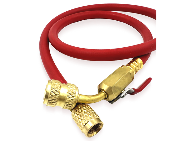 Шланг заправочный с вентилем DSZH - M-336 RYB-C (HV)  0.9м, 1/4" SAE, до 55 Bar, фото , изображение 5