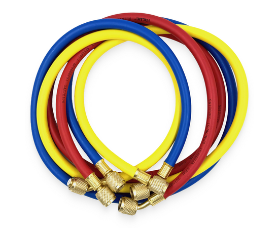 Заправочные шланги Value VRP-U-RYB  R-410 (0.9m) набор 3шт, до 55 Bar, фото 