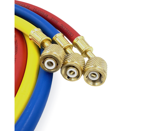 Заправочные шланги Value VRP-U-RYB  R-410 (0.9m) набор 3шт, до 55 Bar, фото , изображение 5