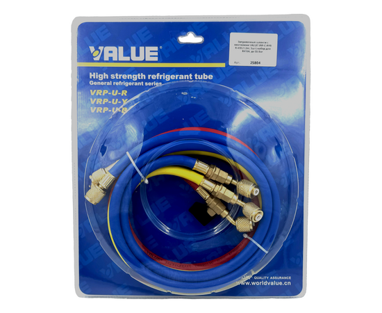 Заправочные шланги с вентилями VALUE VRP-C-RYB R-410 (1.2m; 3шт) набор для R410A, до 55 Bar, фото , изображение 10
