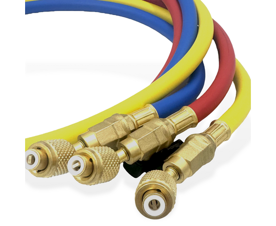 Заправочные шланги с вентилями VALUE VRP-C-RYB 1.5 м; 1/4" SAE; набор 3шт, до 34 Bar, фото , изображение 7