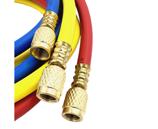 Заправочные шланги DSZH-336-RYB-P набор 3шт по 0.9м, 1/4" SAE, до 41 Bar, фото , изображение 7