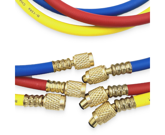 Заправочные шланги DSZH-336-RYB-P набор 3шт по 0.9м, 1/4" SAE, до 41 Bar, фото , изображение 8