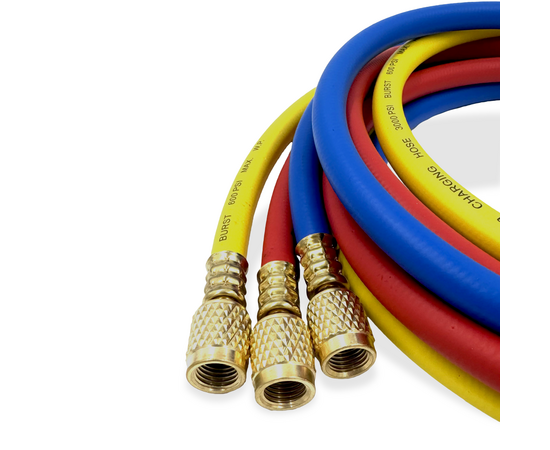 Заправочные шланги DSZH-372-RYB набор 3шт по 1.8м, 1/4" SAE, до 34 бар, фото , изображение 4