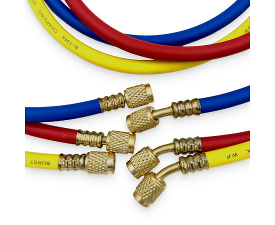 Заправочные шланги DSZH-372-RYB-P набор 3шт по 1.8м, 1/4" SAE, до 41 бар, фото , изображение 3