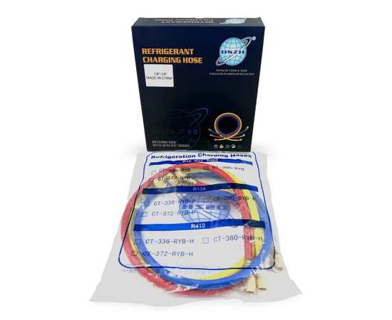 Заправочные шланги DSZH-360-RYB-H набор 3шт по 1.5м, 1/4" SAE, до 55 Bar, фото , изображение 7