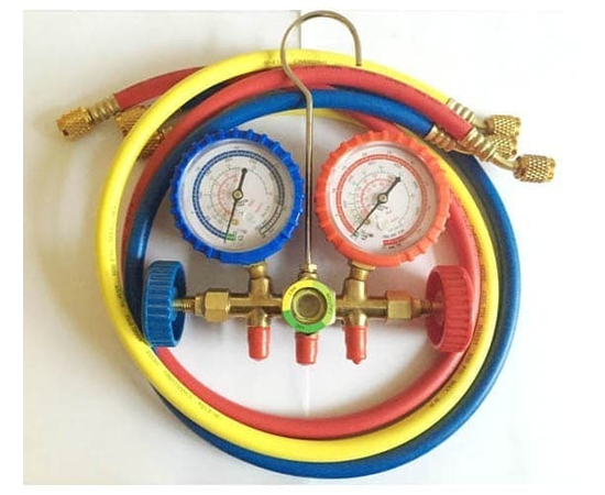 Манометрический коллектор Favor Cool CT-536D противоударный (R22,R407,R410 2 вентильный, шланги в комплекте), фото 