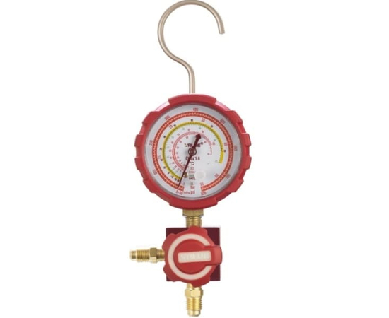 Манометрический коллектор Value VMG-1-U-H (R22, R134a, R407C; R410A, 1 вентильный, манометр высокого давления 68мм; без шлангов), фото 