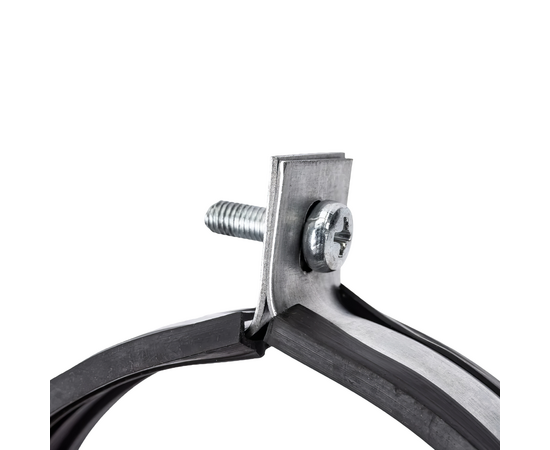 Хомут для воздуховода с резиновой прокладкой, гайка М8, 100мм, фото , изображение 3