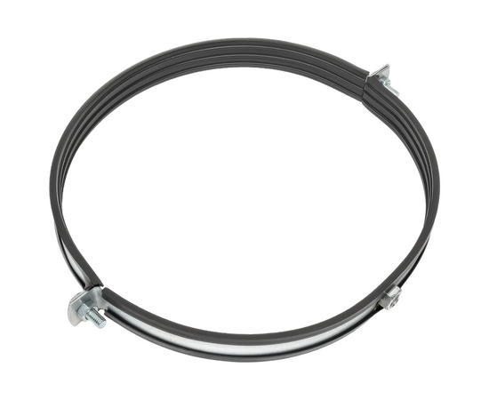 Хомут для воздуховода с резиновой прокладкой, гайка М8, 280мм, фото 