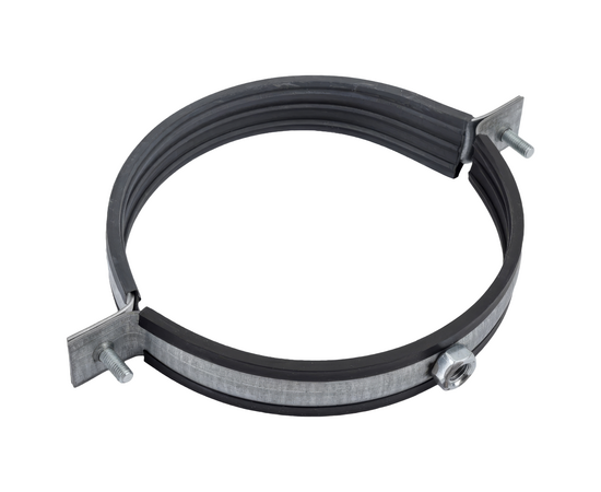 Хомут для воздуховода с резиновой прокладкой, гайка М8, 125мм, фото 