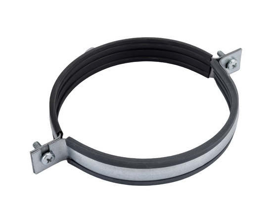 Хомут для воздуховода с резиновой прокладкой, гайка М8, 125мм, фото , изображение 2