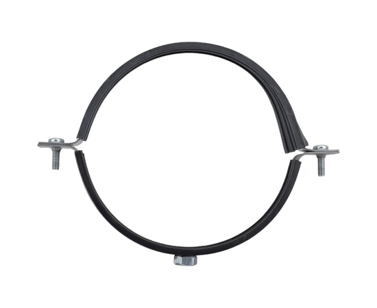 Хомут для воздуховода с резиновой прокладкой, гайка М8, 125мм, фото , изображение 3