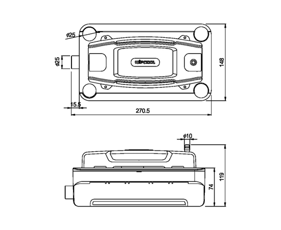 Дренажная помпа WIPCOOL P380 накопительная, 380 л/ч, 28 Дб, емкость 1.8л, фото , изображение 9