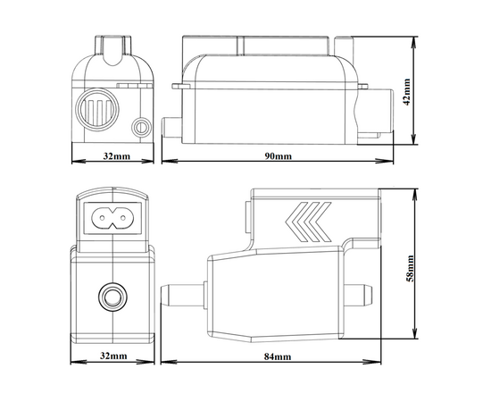 Помпа дренажная CASPIA SWIFT проточная, 15 л/ч, 21 Дб, фото , изображение 6