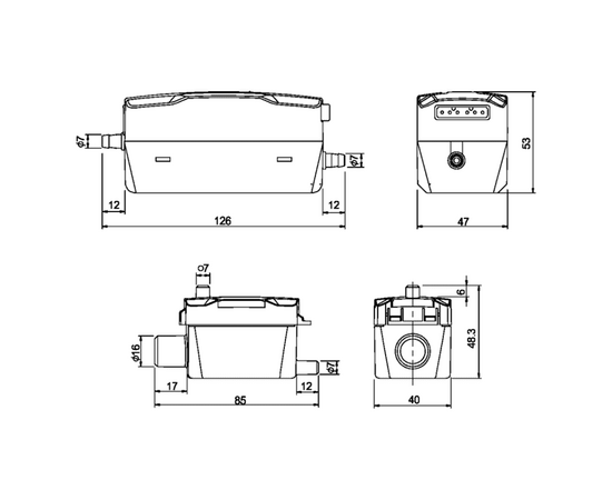 Дренажная помпа WIPCOOL P32, проточная, 32 л/ч, 21 Дб, фото , изображение 11