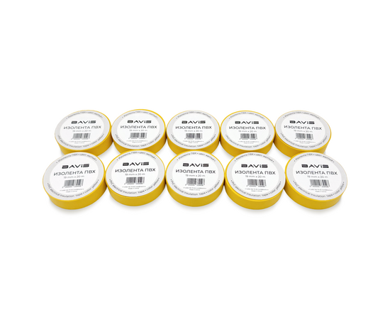 Изолента ПВХ (10 шт) BAVIS 19мм х 20м желтая, фото , изображение 2