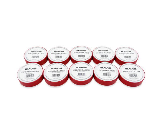 Изолента ПВХ (10 шт) BAVIS 19мм х 20м красная, фото , изображение 2