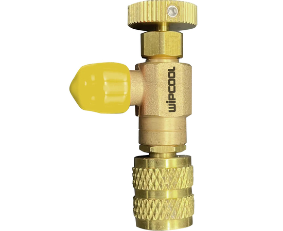 Вентиль WIPCOOL MCV-2 с нажимом на ниппель, гайка 5/16"(R410, R32) х штуцер 1/4" SAE, фото 
