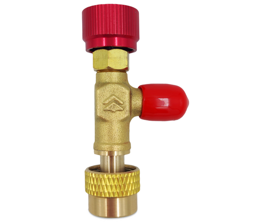 Вентиль с нажимом на ниппель HONGSEN HS-1221 гайка 5/16"(R410, R32), штуцер 1/4" SAE, до 20 bar, фото 