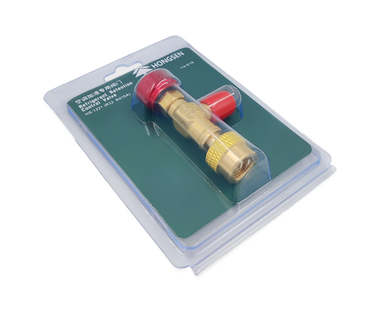 Вентиль с нажимом на ниппель HONGSEN HS-1221 гайка 5/16"(R410, R32), штуцер 1/4" SAE, до 20 bar, фото , изображение 6