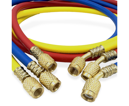 Заправочные шланги DSZH-336-RYB набор 3шт по 0.9м, 1/4" SAE, до 34 Bar, фото , изображение 2