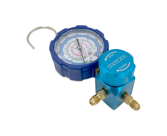 Манометрический коллектор DSZH WK-467GL (R22/32/134/410; 1 вентильный, с манометром, без шлангов), фото , изображение 3