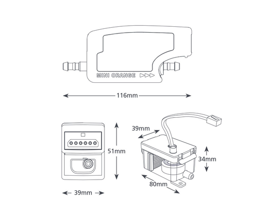 Помпа дренажная Aspen Mini Orange SILENT(проточная, 12 л/ч, 19 Дб), фото , изображение 10