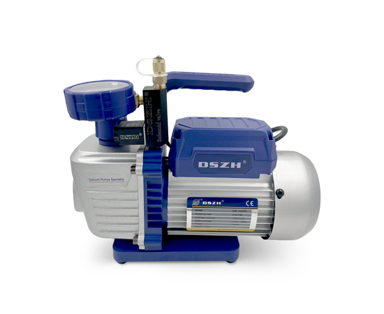 Вакуумный насос DSZH WK 225SV (2ст; 70 л/мин, 8.4 кг, вакуумметр, соленоидный вентиль), фото , изображение 2