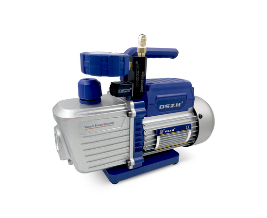 Вакуумный насос DSZH WK 225SV (2ст; 70 л/мин, 8.4 кг, вакуумметр, соленоидный вентиль), фото 