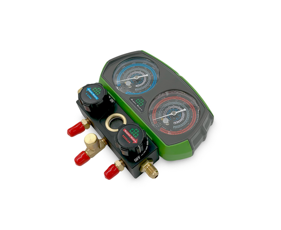 Манометрическая станция Ballu Super Stars ST-B268(R32/134/404/410/507, 2-х вентильный; шланги 1.5м, 55 Bar-1/4"SAE, 2 адаптера R410xR22 манометры 68мм, в кейсе), фото , изображение 6