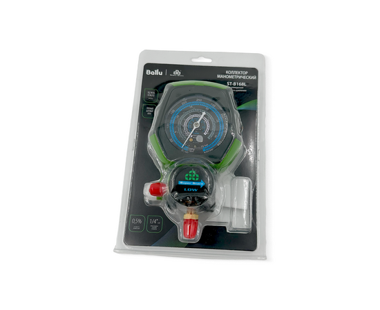 Манометрический коллектор Ballu Super Stars ST-B168L (R404/410/32/507/134; 1 вентильный, с мановакуумметром, без шлангов), фото , изображение 4