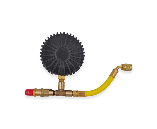 Манометрический коллектор под азот HONGSEN HS-NG (60 bar, 80 мм) с вентилем и шлангом 1/4"SAE, фото , изображение 6