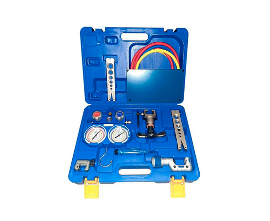 Набор инструментов Value VTB-5B-II (коллектор для R22,R134A,R404A,R407C; шланги; вальцовка с дюймовой и метрической плашкой; 2 трубореза; риммер), фото 