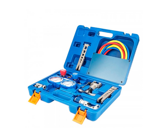 Набор инструментов Value VTB-5B-II (коллектор для R22,R134A,R404A,R407C; шланги; вальцовка с дюймовой и метрической плашкой; 2 трубореза; риммер), фото , изображение 2