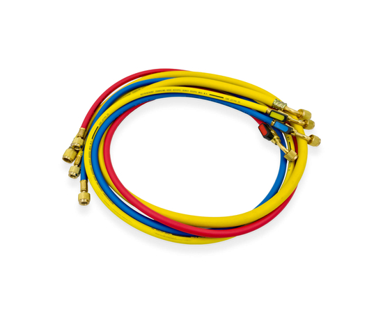 Цифровой манометрический 4х вентильный коллектор Elitech MS-870S-03 (2 датчика WTP-1, 3 шланга с вентилями 1.5м 1/4"SAE, 1 шланг 1,5м 3/8"SAE, 2 адаптера, сервисный вентиль, кейс), фото , изображение 7