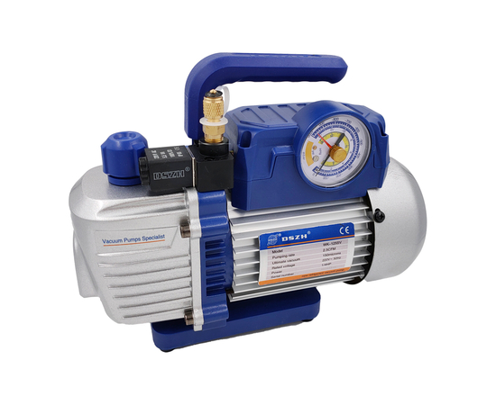 Вакуумный насос DSZH WK-125SV (1ст; 70 л/мин, 5.7 кг, вакуумметр, соленоидный вентиль), фото 