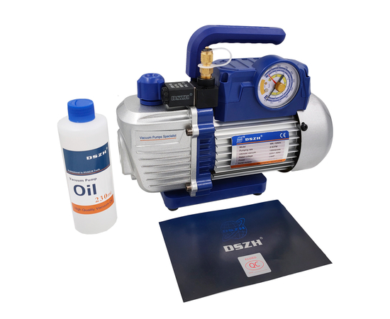 Вакуумный насос DSZH WK-125SV (1ст; 70 л/мин, 5.7 кг, вакуумметр, соленоидный вентиль), фото , изображение 7