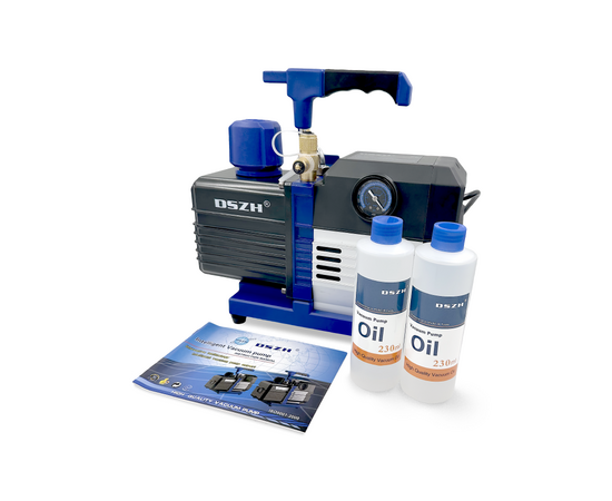 Вакуумный насос DSZH WK - 8BM (2ст., 241 л/мин, 0.2 Па, 11.5 кг, вакуумметр, соленоидный вентиль), фото , изображение 6