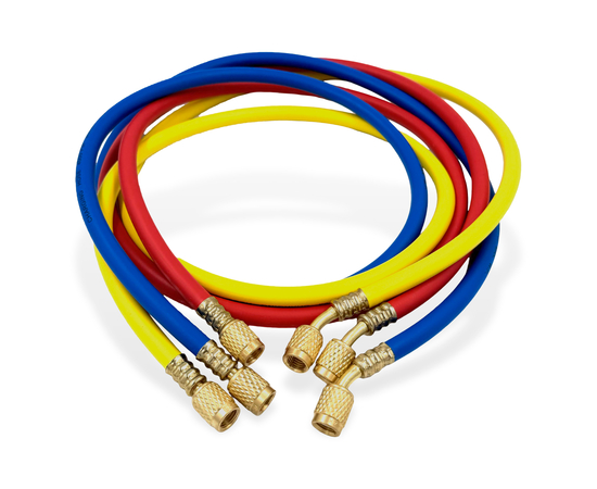 Заправочные шланги DSZH-336-RYB набор 3шт по 0.9м, 1/4" SAE, до 34 Bar, фото 